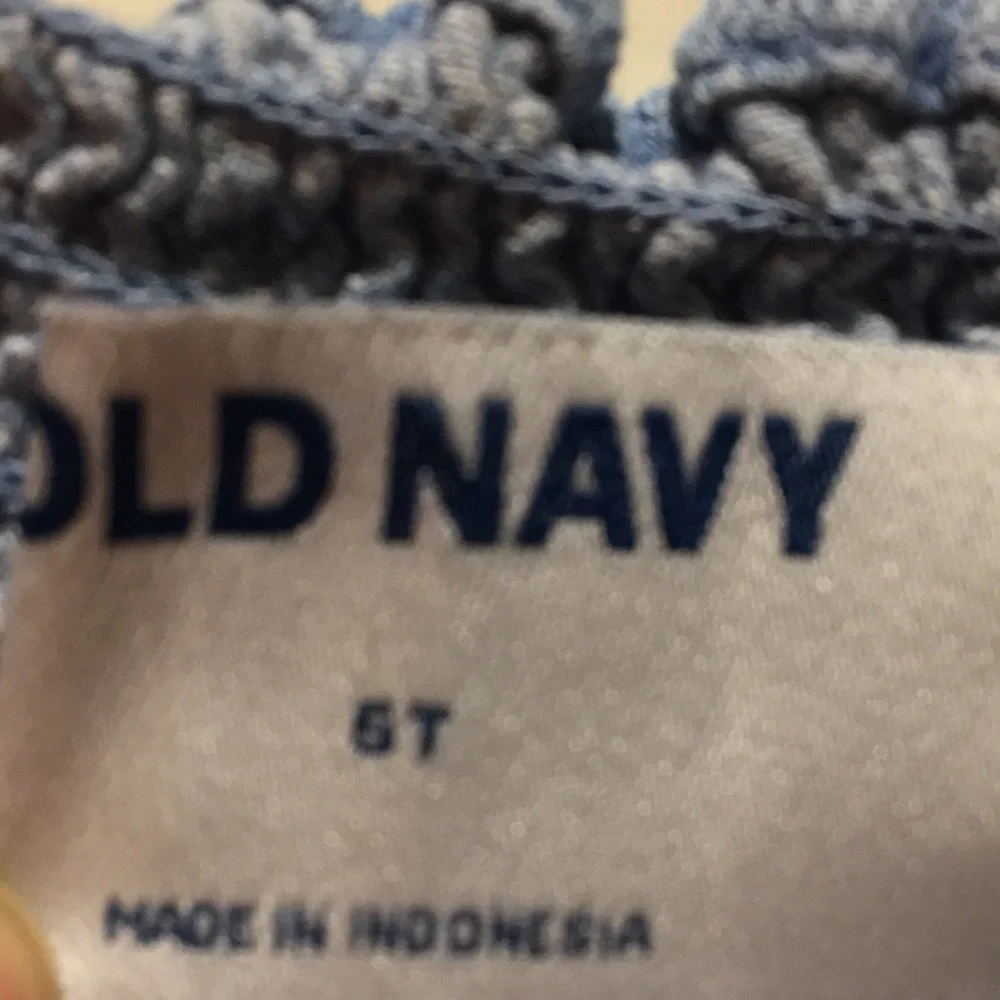 Old Navy girls Denim button front elastic neck tunic/dress ruffle hem size 5T